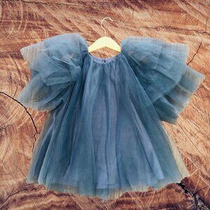 NWT jnby by JNBY Mediterranean Blue Tulle Layered Top